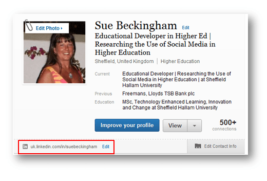 LinkedIn_profile Edit public URL