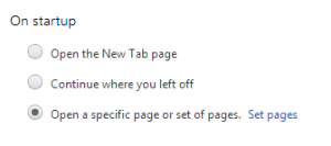 chrome tabs on start up