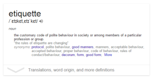 etiquette