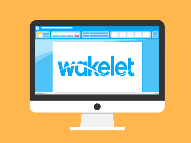 Wakelet logo on a laptop