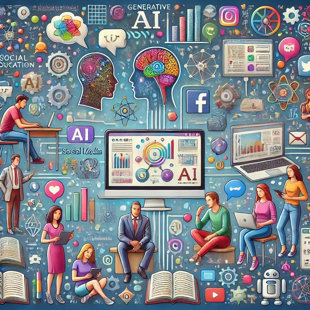 Image depicting social media icons and use of generative AI