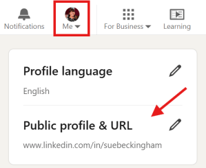 Public profile and URL